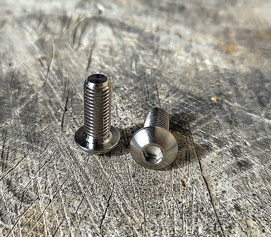 Grade 5 Titanium Alloy Screws - Button Head - 1/4"-28 x 5/8" Length - (2 pcs)