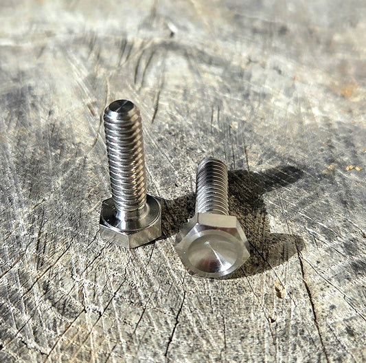 Grade 5 Titanium Alloy Screws - Hex Cap Head - 1/4"-20 x 7/8" Length - (2 pcs)