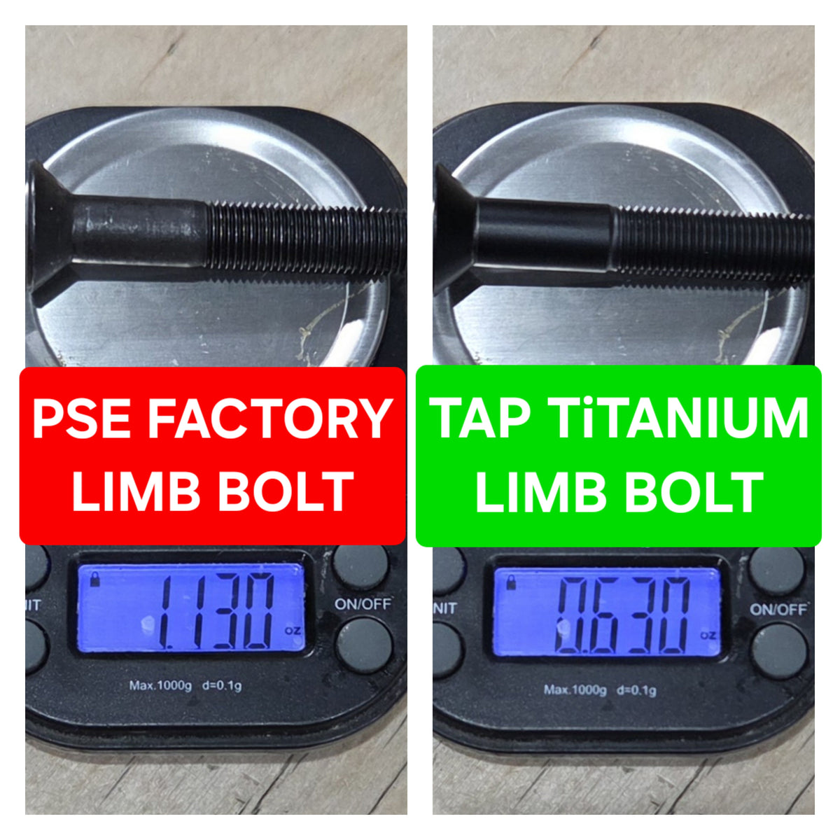 TiTANIUM LIMB BOLTS for PSE Compound Bows - High Performance Fasteners - 1/2 oz Lighter than Steel